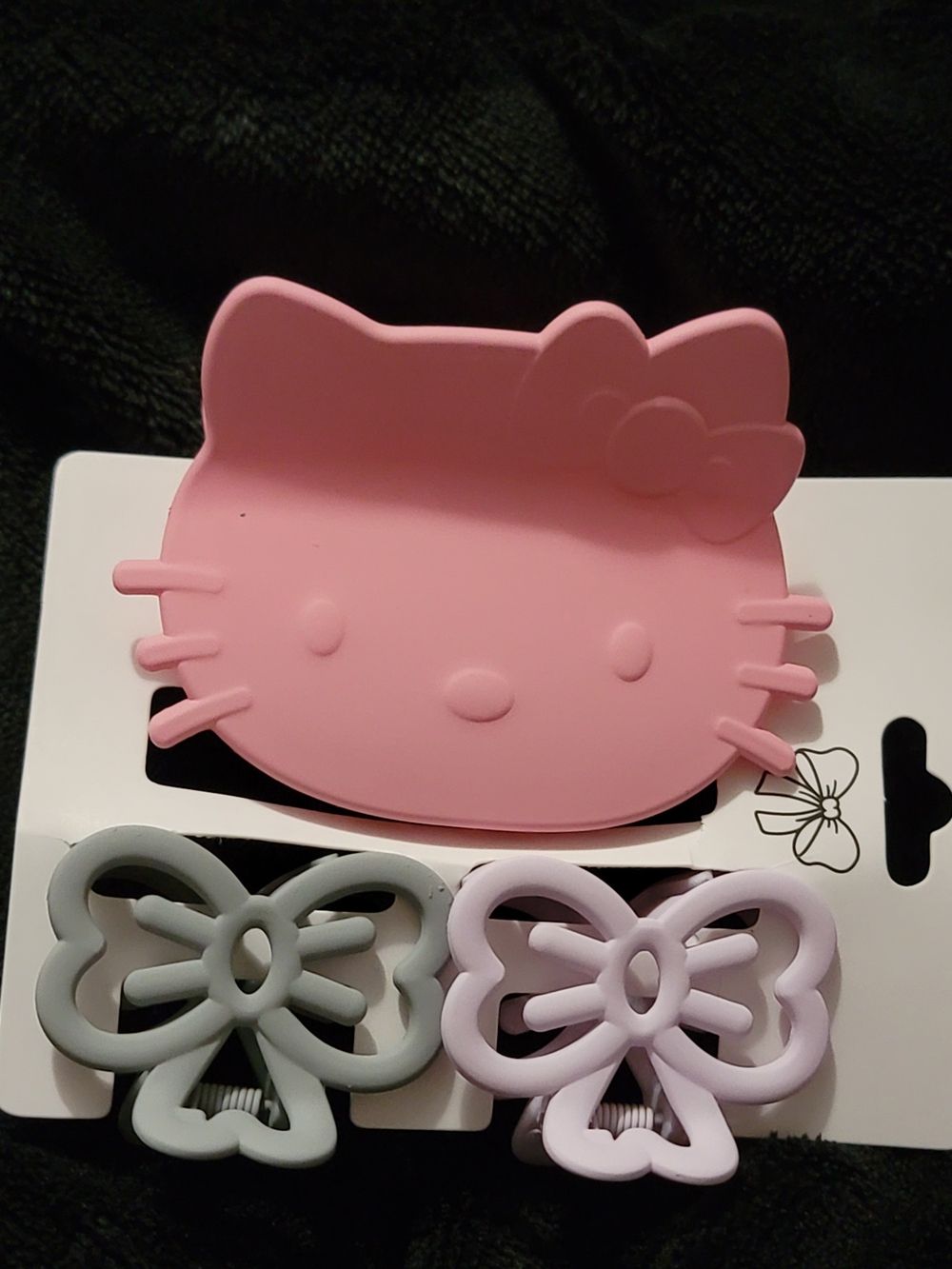Pink Kitty and Bow Clip/Claw Set
